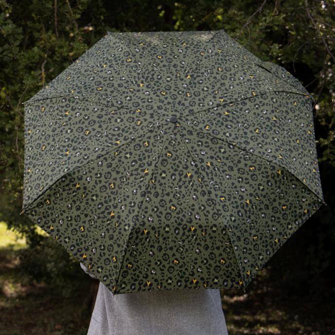 Totes ECO Wind Resistant 'X-tra Strong' AOC Umbrella - Khaki Panther - Umbrellaworld