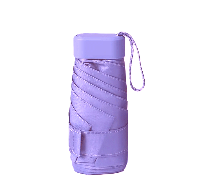 UW UPF 50+ Compact Mini Flat Travel Umbrella - Colour Match Handle