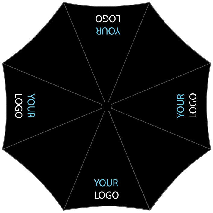 Auto O&C Folding Umbrella Black - From 25pcs Printed