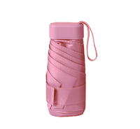 UW UPF 50+ Compact Mini Flat Travel Umbrella - Colour Match Handle