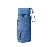 UW UPF 50+ Compact Mini Flat Travel Umbrella - Colour Match Handle
