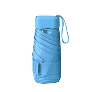 UW UPF 50+ Compact Mini Flat Travel Umbrella - Colour Match Handle
