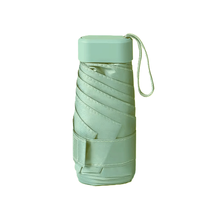UW UPF 50+ Compact Mini Flat Travel Umbrella - Colour Match Handle