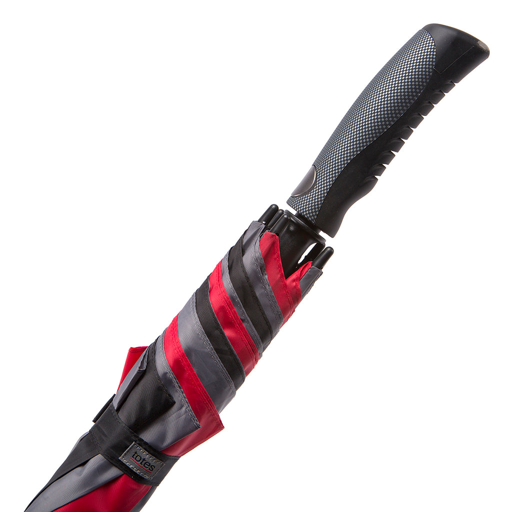 Totes Multigore Auto Golf Umbrella - Red/Black/Grey - Umbrellaworld