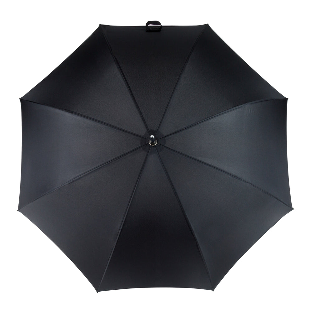 Totes ECO Automatic Black Walking Umbrella with Wood Handle - Umbrellaworld