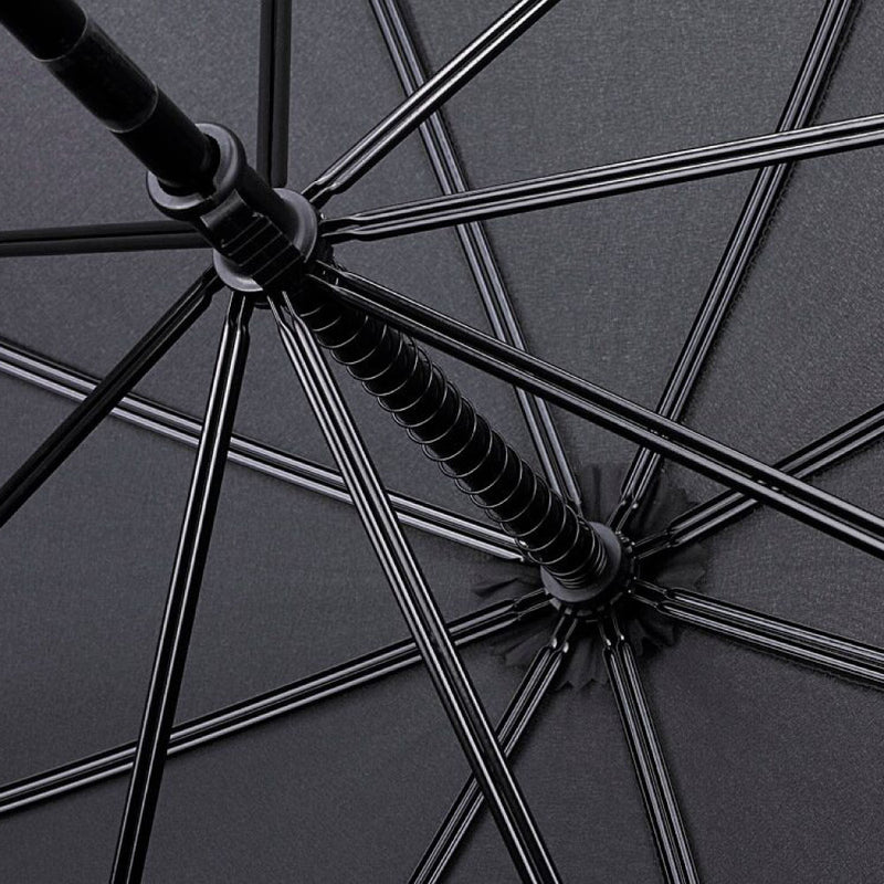 Fulton Huntsman Wood Handle Walking Umbrella - Black - Umbrellaworld