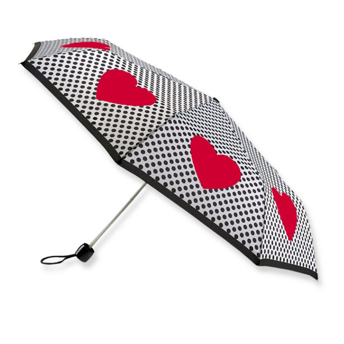 Fulton Minilite Folding Umbrella - Love Hearts Spot