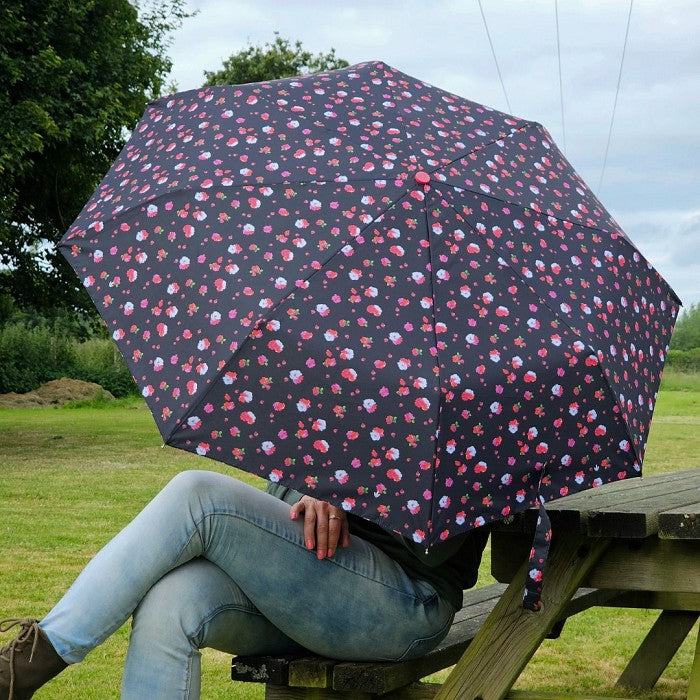 Fulton Minilite Folding Umbrella - Strawberry Gardens