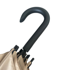 Black Wood Handle Auto Walking Umbrella - Beige - Umbrellaworld