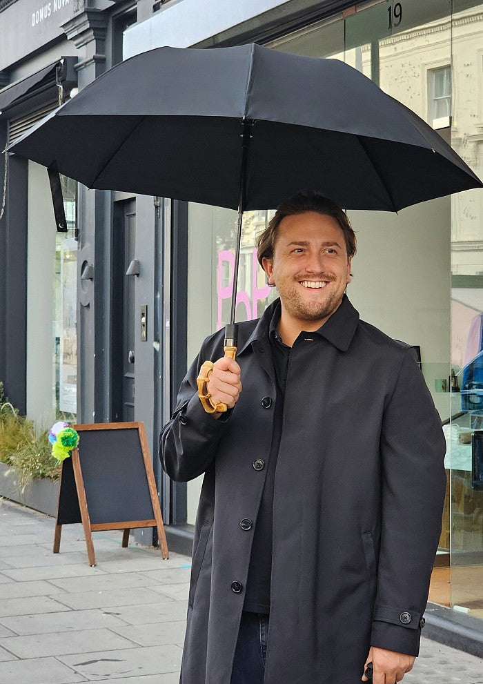 Fulton Portobello Luxury  Men's Automatic Folding Umbrella Black