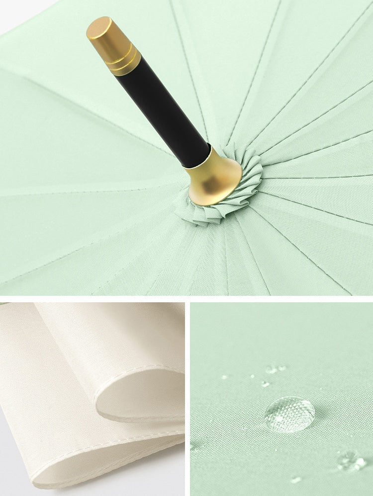 Wood Hook Automatic Walking Umbrella - 16 Ribs