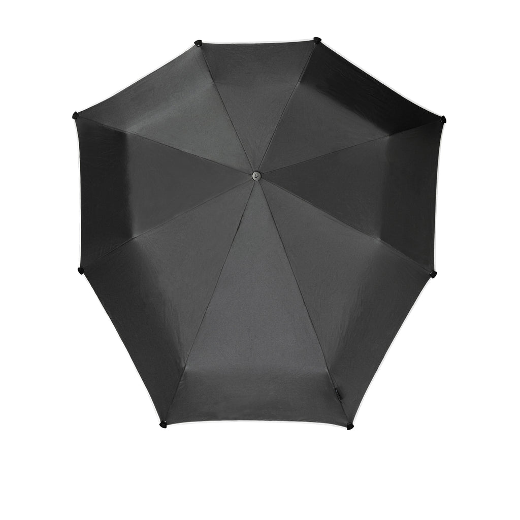 Senz Manual Folding Windproof Umbrella - Pure Black Reflective