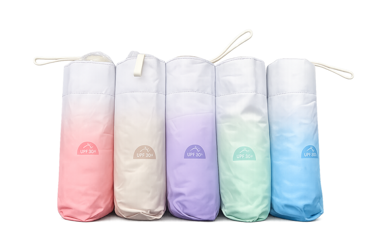 UW UPF 50+ Mini Compact Travel Umbrella - Two Tone