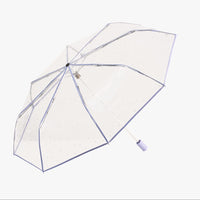 Clear PVC Compact Folding Umbrella - Silver Stars