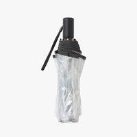 Clear PVC Compact Folding Umbrella - Silver Stars