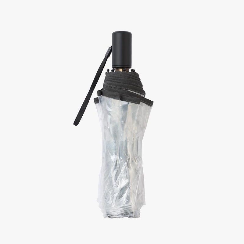Clear PVC Compact Folding Umbrella - Silver Stars