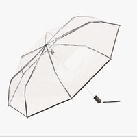 Clear PVC Compact Folding Umbrella - Silver Stars