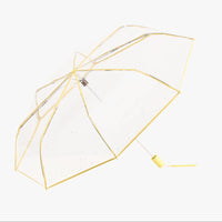 Clear PVC Compact Folding Umbrella - Silver Stars