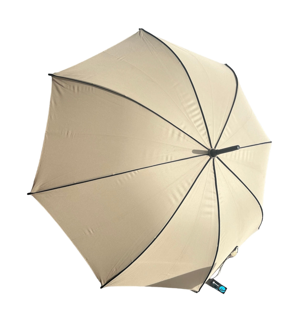 Black Wood Handle Auto Walking Umbrella - Beige - Umbrellaworld