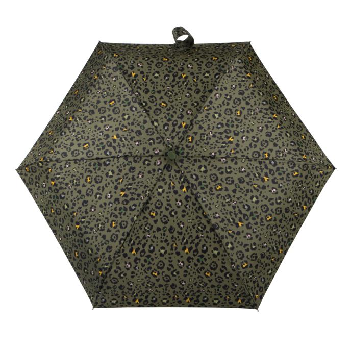 Totes Eco Miniflat Folding Umbrella - Khaki Panther - Umbrellaworld