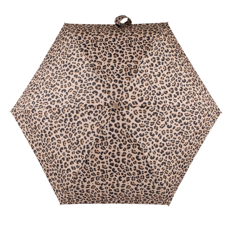 Totes ECO Tiny Compact Flat Umbrella - Animal On Animal Print