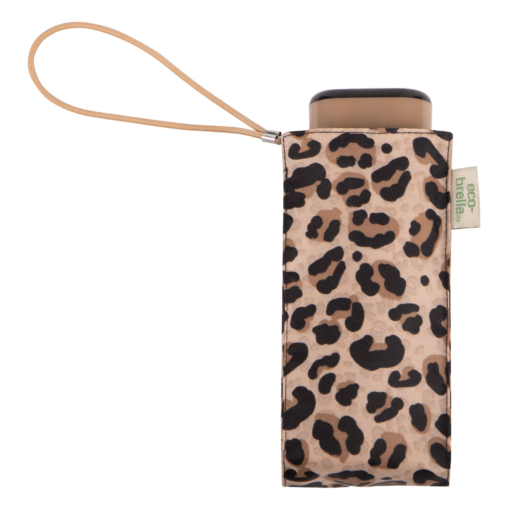 Totes ECO Tiny Compact Flat Umbrella - Animal On Animal Print