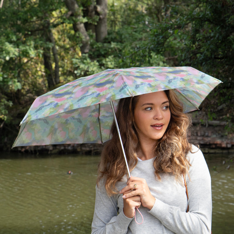 Totes ECO Tiny Compact Flat Umbrella - Clouds