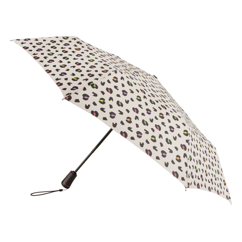 Totes Eco Ladies Wind Resistant 'X-tra Strong' AOC Umbrella - Bright Animal Print