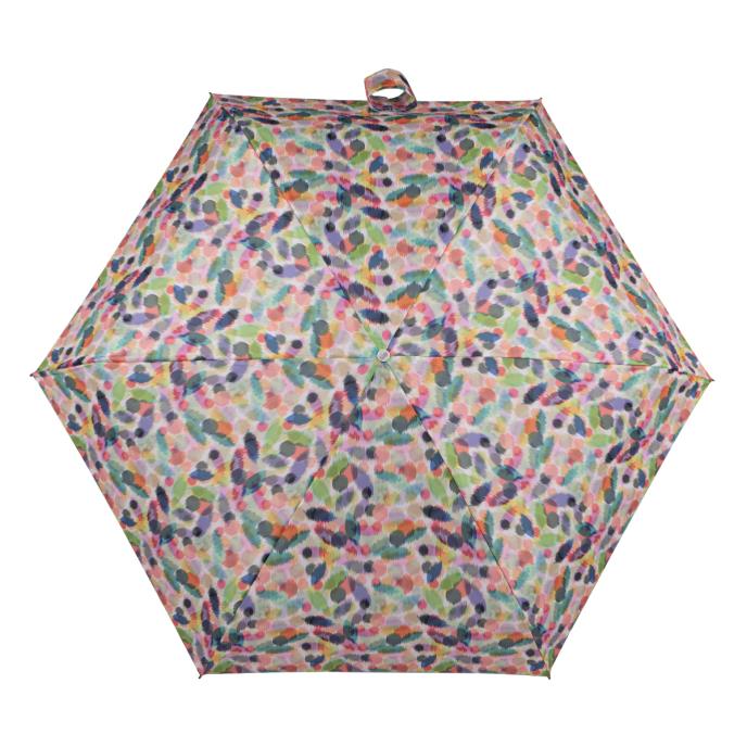 Totes ECO Miniflat 5 Section Folding Umbrella - Ikat Daubs