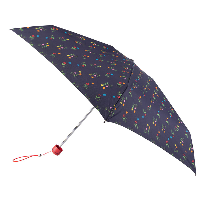 Totes ECO Tiny X-tra Strong 5 Section Folding Umbrella - Navy Flowers