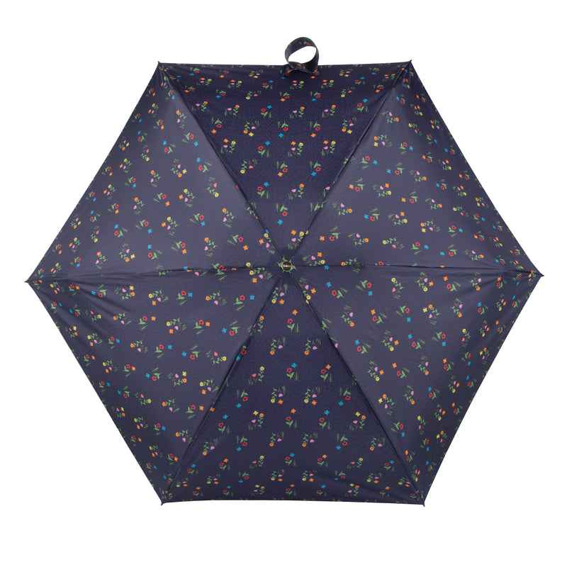 Totes ECO Tiny X-tra Strong 5 Section Folding Umbrella - Navy Flowers