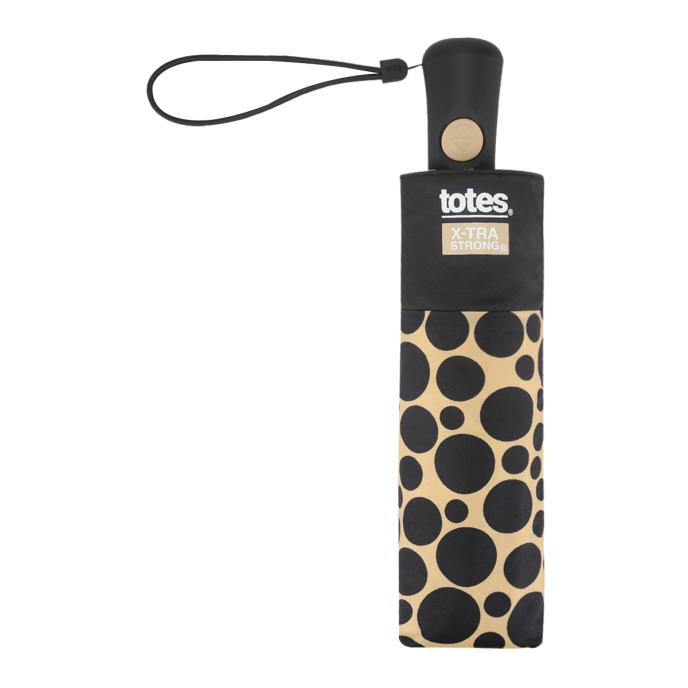 Totes ECO X-tra Strong AOC Umbrella - Irregular Spot Print | Wind Tunnel Tested | Auto Open & Close