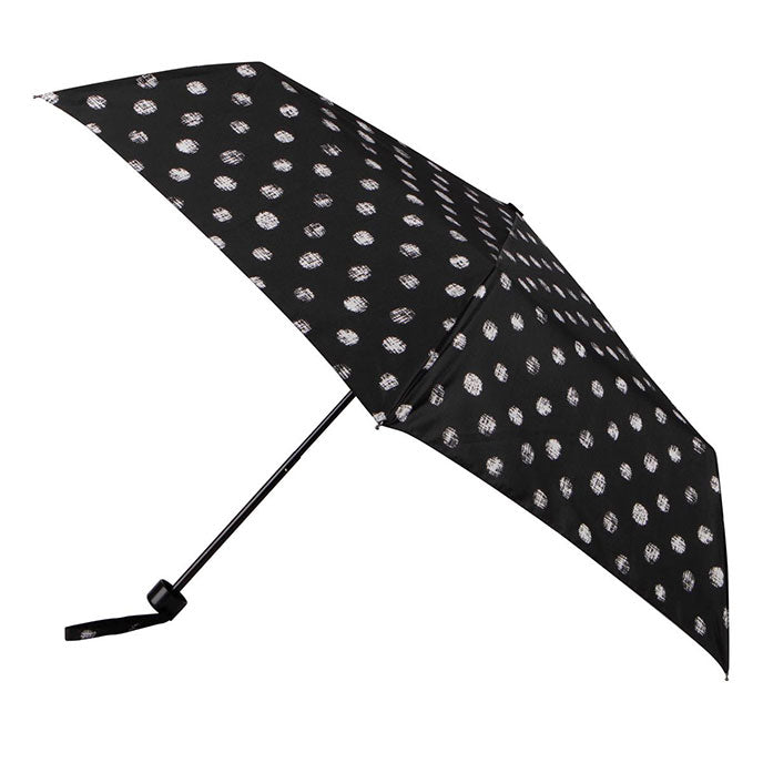 Totes NEW Eco-Brella Supermini Umbrella - B&W Stitched Dots