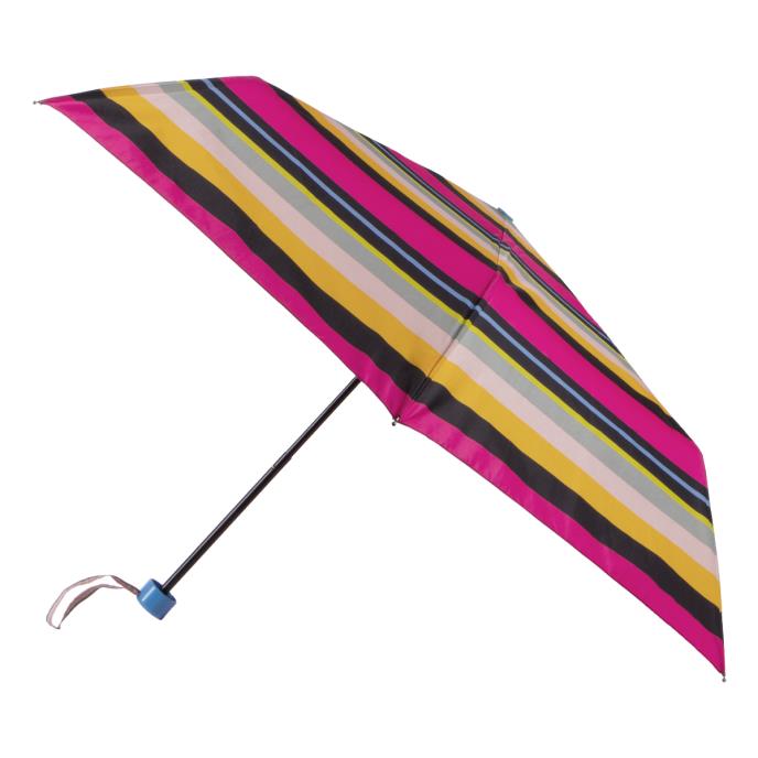 Totes NEW Eco-Brella Supermini Umbrella - Magenta Block Stripe - Umbrellaworld