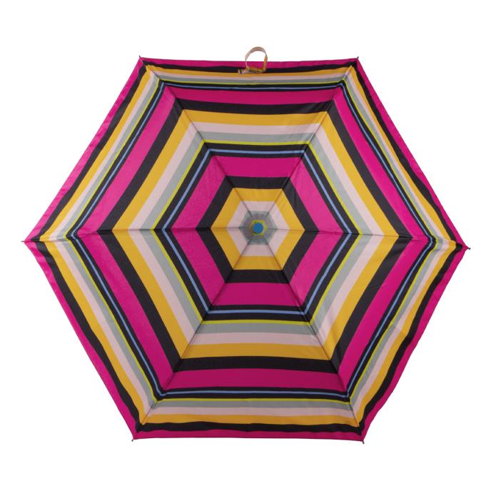 Totes NEW Eco-Brella Supermini Umbrella - Magenta Block Stripe - Umbrellaworld