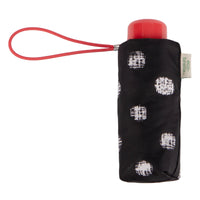 Totes Eco Compact Round 5 Section Folding Umbrella - Black Textured Dots