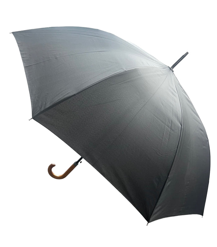 Large Automatic City Walking Umbrella - Wood Hook Handle - Umbrellaworld