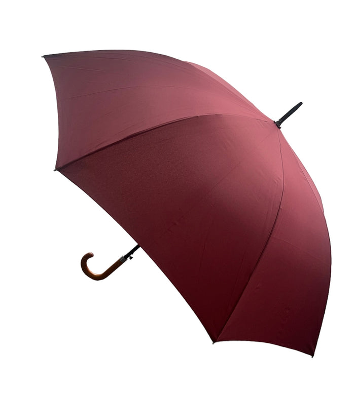 Large Automatic City Walking Umbrella - Wood Hook Handle - Umbrellaworld