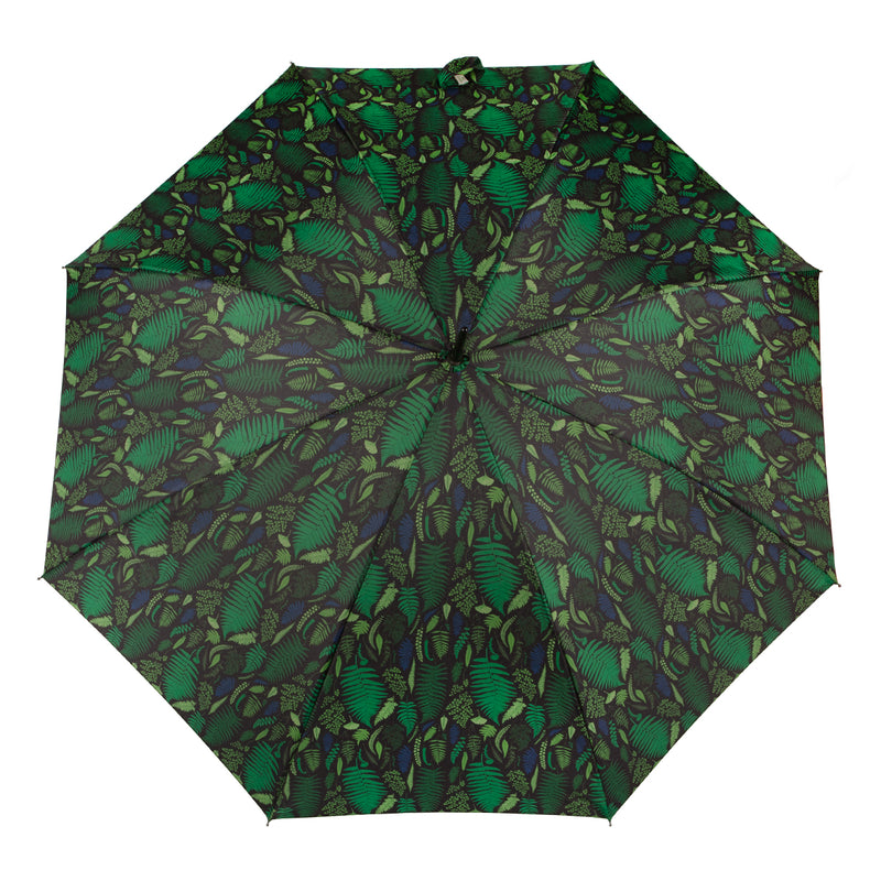 Totes ECO Automatic Walking Umbrella with Wood Handle - Fern