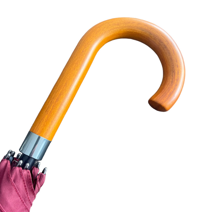 Large Automatic City Walking Umbrella - Wood Hook Handle - Umbrellaworld