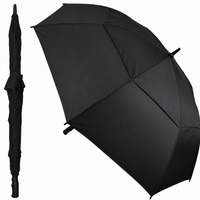 Fibreglass Auto Vented Windproof Golf Umbrella - Black - detail view - Umbrella World