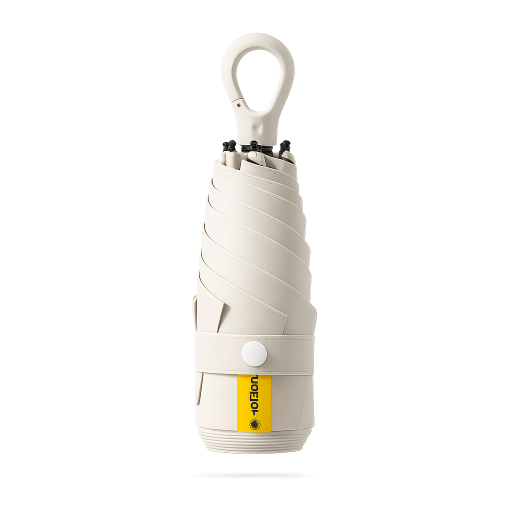New UPF 50+ Compact Travel Umbrella - Carabiner Hook | Sun &amp; Rain Protection | 93cm Canopy | 217g