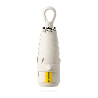 New UPF 50+ Compact Travel Umbrella - Carabiner Hook | Sun &amp; Rain Protection | 93cm Canopy | 217g
