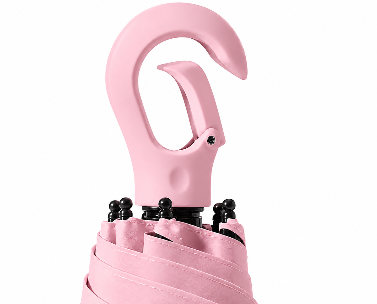 New UPF 50+ Compact Travel Umbrella - Carabiner Hook | Sun &amp; Rain Protection | 93cm Canopy | 217g