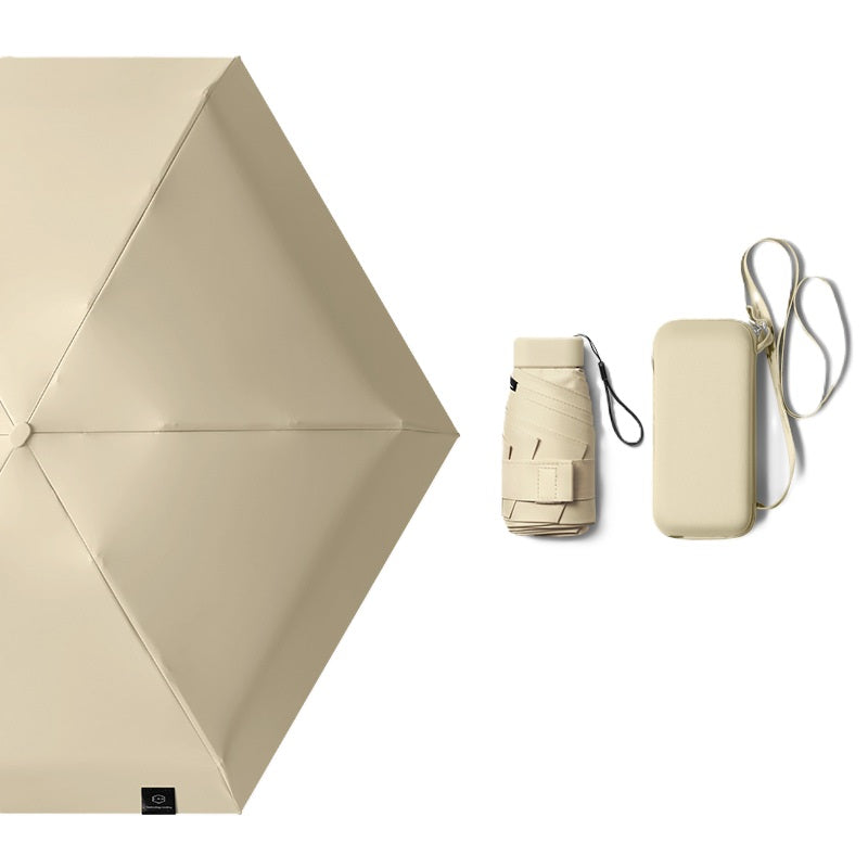 Cased UPF 50+ Compact Mini Flat Travel Umbrella