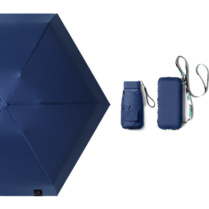 Cased UPF 50+ Compact Mini Flat Travel Umbrella