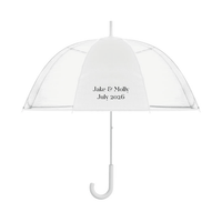 Clear POE Umbrella with Printable Panel | 83cm Manual Open Dome Umbrella | MOQ 12pcs