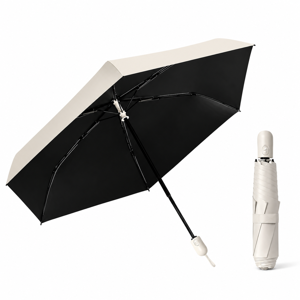 UPF 50+ Auto Supermini Travel Umbrella | Sun &amp; Rain Protection | Easy Open | Only 220g