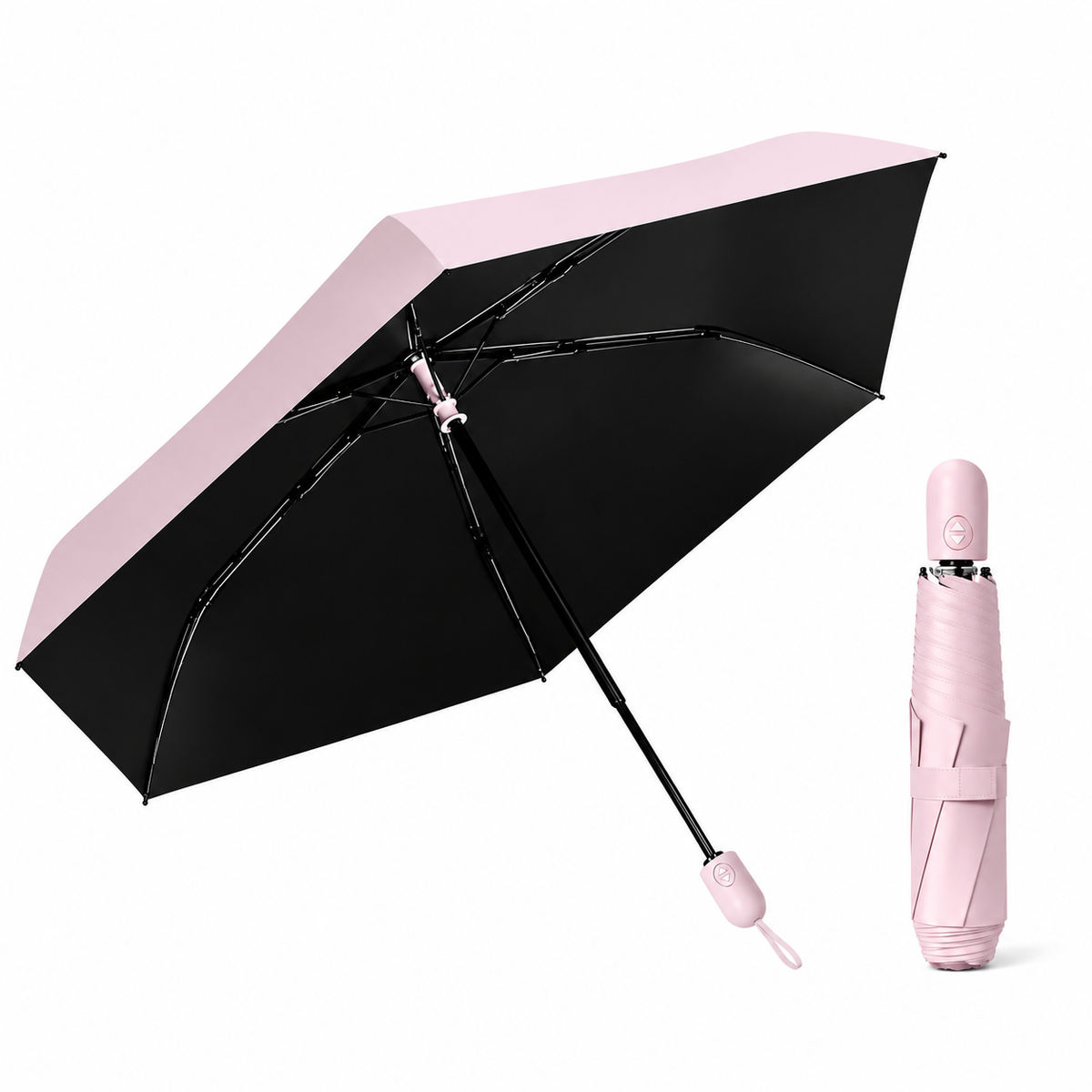 UPF 50+ Auto Supermini Travel Umbrella | Sun &amp; Rain Protection | Easy Open | Only 220g