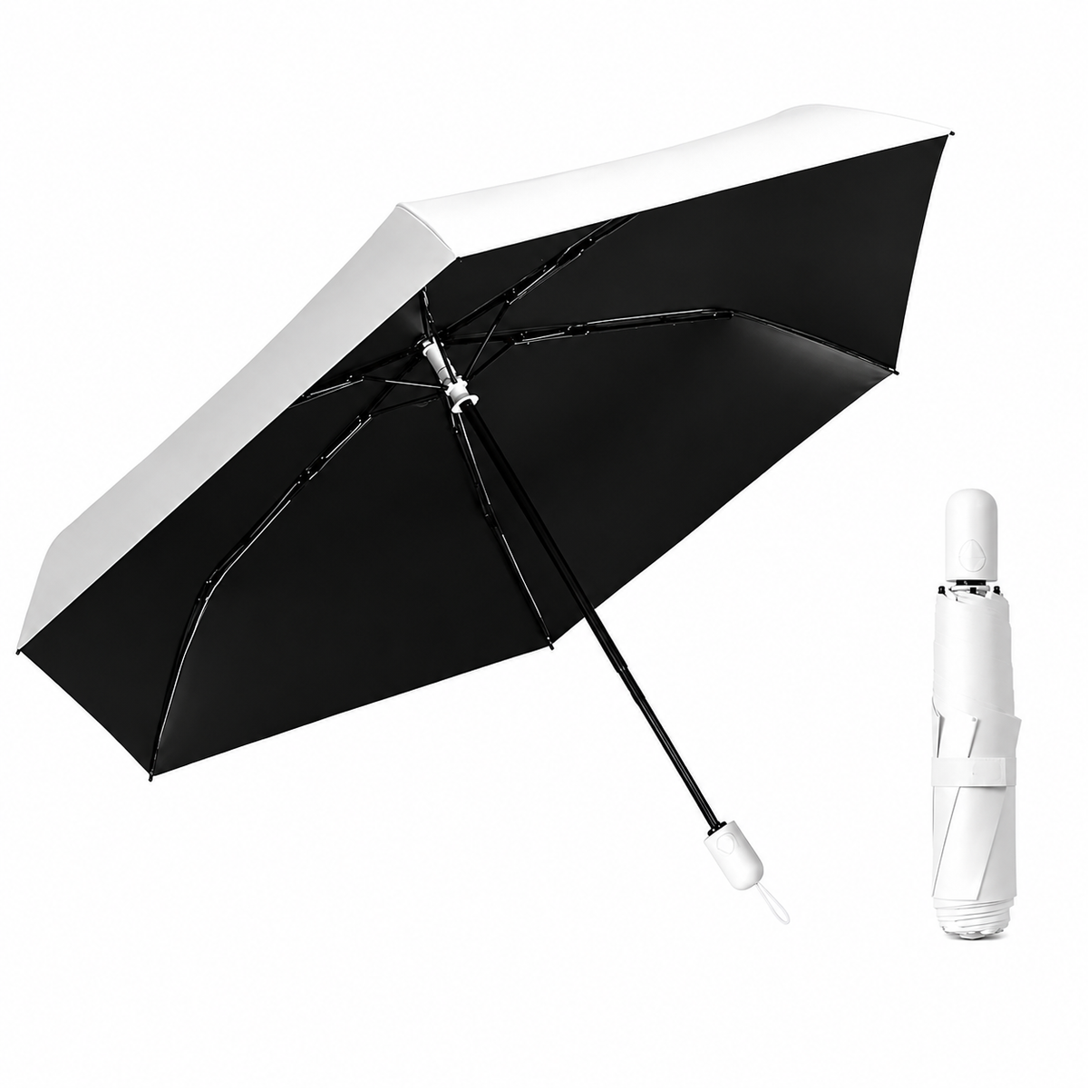 UPF 50+ Auto Supermini Travel Umbrella | Sun &amp; Rain Protection | Easy Open | Only 220g